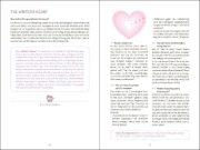 Buchcover und Innenansicht für das Buch: Writing Romance. Dein Schreib-Workshop für deine ultimative Lovestory