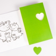 Buchcover und Innenansicht für das Buch: Peppa Wutz Ausmalbilder: Mein Schablonen-Malbuch