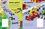 Buchcover und Innenansicht für das Buch: Wer gewinnt das Autorennen?