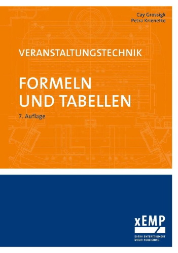 Buchcover und Innenansicht für das Buch: Veranstaltungstechnik. Formeln und Tabellen
