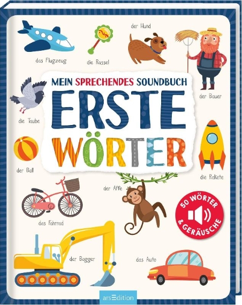 Buchcover und Innenansicht für das Buch: Mein sprechendes Soundbuch - Erste Wörter