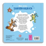 Buchcover und Innenansicht für das Buch: Trötsch Der kleine Maulwurf Malbuch mit Pinsel Mein erstes Zaubermalbuch
