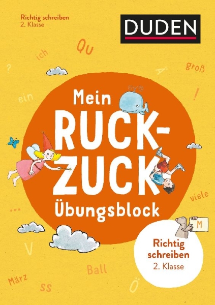 Buchcover und Innenansicht für das Buch: Mein Ruckzuck-Übungsblock Richtig schreiben 2. Klasse