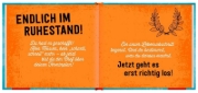 Buchcover und Innenansicht für das Buch: Ruhestand kriegt man nicht geschenkt, den muss man sich verdienen!