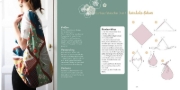 Buchcover und Innenansicht für das Buch: Furoshiki - l'art d'emballer avec du tissue