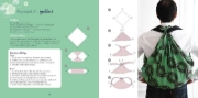 Buchcover und Innenansicht für das Buch: Furoshiki - l'art d'emballer avec du tissue