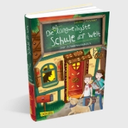 Buchcover und Innenansicht für das Buch: Die unlangweiligste Schule der Welt 7: Der Schüleraustausch