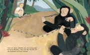 Buchcover und Innenansicht für das Buch: Pequeña y grande: Jane Goodall