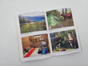 Buchcover und Innenansicht für das Buch: Wandern, Glück und lange Ohren