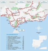Buchcover und Innenansicht für das Buch: Entdeckertouren mit dem Wohnmobil Andalusien