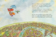 Buchcover und Innenansicht für das Buch: Der kleine Drache Kokosnuss reist um die Welt