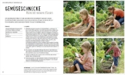 Buchcover und Innenansicht für das Buch: 45 Gartenprojekte für Kinder ab 3 Jahren