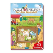 Buchcover und Innenansicht für das Buch: Trötsch Puzzle- und Spielbuch Auf dem Bauernhof