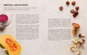 Buchcover und Innenansicht für das Buch: "Hier und heute" ist ein guter Tag zum Kochen
