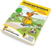 Buchcover und Innenansicht für das Buch: Kindergartenblock ab 4 Jahre - Kombinieren, rätseln, Fehler finden