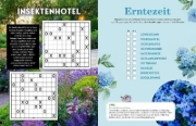 Buchcover und Innenansicht für das Buch: Das Garten-Rätselbuch 2 - Mit Profi-Tipps von "Wir sind Garten"