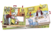 Buchcover und Innenansicht für das Buch: Pettson och Findus bygger en bil