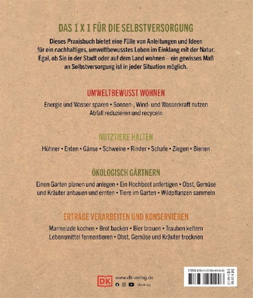 Buchcover und Innenansicht für das Buch: Das große Buch der Selbstversorgung
