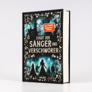 Buchcover und Innenansicht für das Buch: Stadt der Sänger und Verschwörer (Stadt der Magier 2)