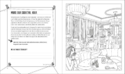 Buchcover und Innenansicht für das Buch: Color and Solve - Haunted Highrise: Color the Crime Scene, Analyze the Clues, and Solve the Murder Mystery!