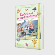 Buchcover und Innenansicht für das Buch: Abenteuerspaß mit Conni 4: Conni und die Stecken-Ponys