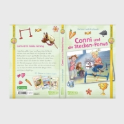 Buchcover und Innenansicht für das Buch: Abenteuerspaß mit Conni 4: Conni und die Stecken-Ponys
