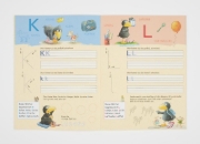 Buchcover und Innenansicht für das Buch: Buchstaben schreiben mit dem kleinen Raben Socke