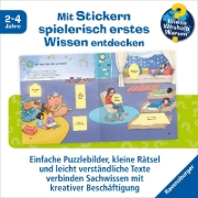 Buchcover und Innenansicht für das Buch: Wieso? Weshalb? Warum? junior Stickerheft - Kindergarten