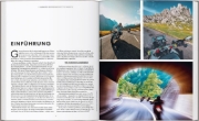 Buchcover und Innenansicht für das Buch: Moto en Europe - Les plus beaux parcours pour prendre la route