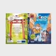 Buchcover und Innenansicht für das Buch: Die Tokio-Detektive: Yoshi und Ben ermitteln