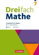 Buchcover und Innenansicht für das Buch: Dreifach Mathe 7. Schuljahr - Berlin und Brandenburg - Arbeitsheft mit Medien und Lösungen