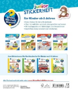 Buchcover und Innenansicht für das Buch: Wieso? Weshalb? Warum? junior Stickerheft - Kindergarten
