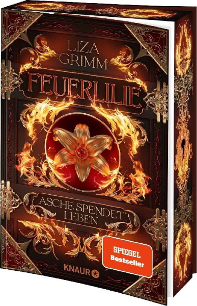Buchcover und Innenansicht für das Buch: Feuerlilie. Asche spendet Leben