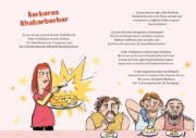 Buchcover und Innenansicht für das Buch: In Barbaras Rhabarberbar wird niemals der Rhabarber rar