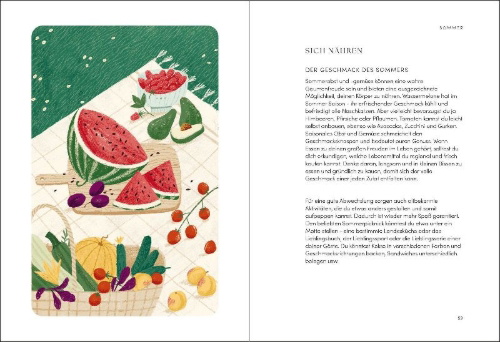 Buchcover und Innenansicht für das Buch: The Happiness Year: How to Find Joy in Every Season