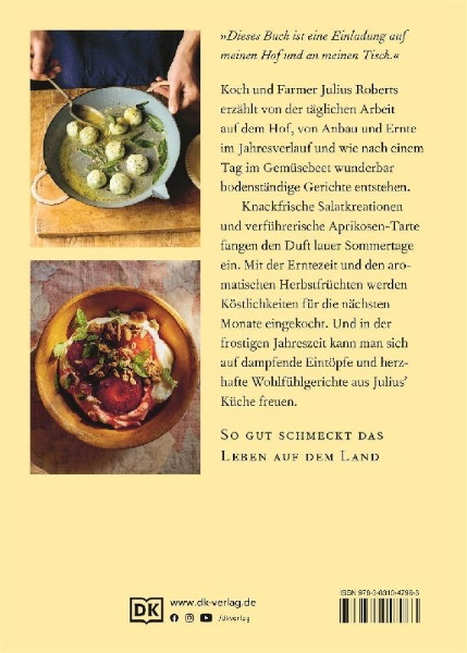 Buchcover und Innenansicht für das Buch: Vom Kochen und Leben auf dem Land