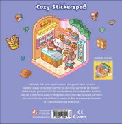 Buchcover und Innenansicht für das Buch: Cute & Cozy Sticker Rooms - Comfy Shops