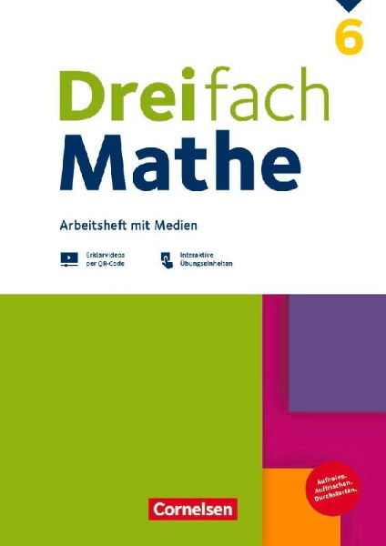 Buchcover und Innenansicht für das Buch: Dreifach Mathe 6. Schuljahr - Zu allen Ausgaben - Arbeitsheft mit Medien und Lösungen