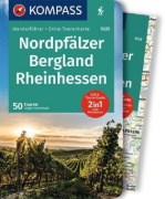Buchcover und Innenansicht für das Buch: KOMPASS Wanderführer Nordpfälzer Bergland, Rheinhessen, 50 Touren