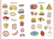 Buchcover und Innenansicht für das Buch: Kawaii Stickerbuch - Band 1
