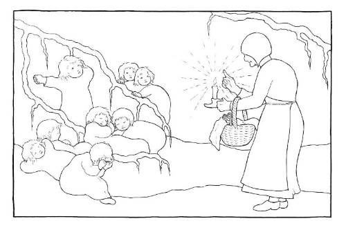 Buchcover und Innenansicht für das Buch: Etwas von den Wurzelkindern: Jahreszeiten-Malbuch