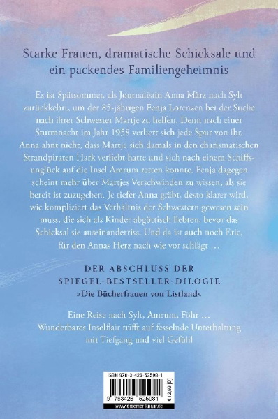 Buchcover und Innenansicht für das Buch: Die Bücherfrauen von Listland. Der Duft des Strandhafers
