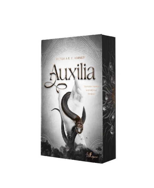 Buchcover und Innenansicht für das Buch: Auxilia - Heavenly flames and infernal desires