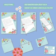 Buchcover und Innenansicht für das Buch: Post für dich. Vögel & Schmetterlinge