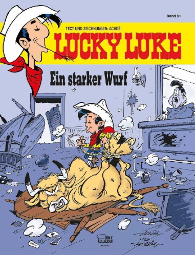 Buchcover und Innenansicht für das Buch: Les Aventures de Kid Lucky d'après Morris 2: Lasso Perilleux