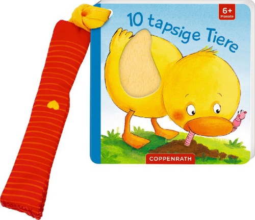 Buchcover und Innenansicht für das Buch: Mein erstes Fühl-Buch für den Buggy: 10 tapsige Tiere