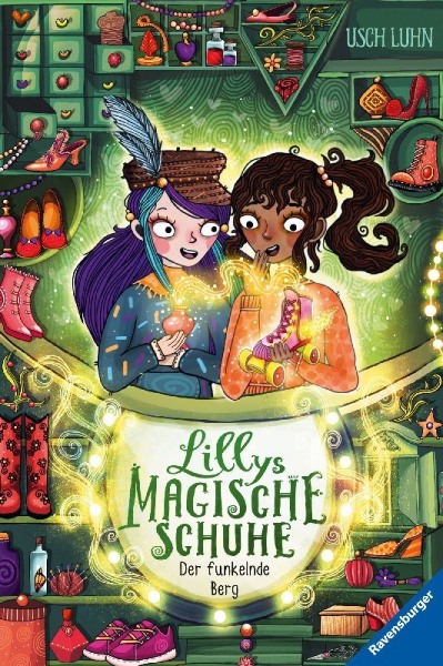 Buchcover und Innenansicht für das Buch: Lillys magische Schuhe, Band 5: Der funkelnde Berg (zauberhafte Reihe über Mut und Selbstvertrauen für Kinder ab 8 Jahren)