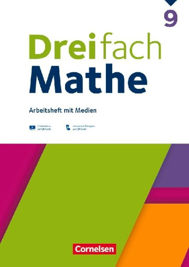 Buchcover und Innenansicht für das Buch: Dreifach Mathe 9. Schuljahr - Ausgabe 2021 - Arbeitsheft mit Lösungen