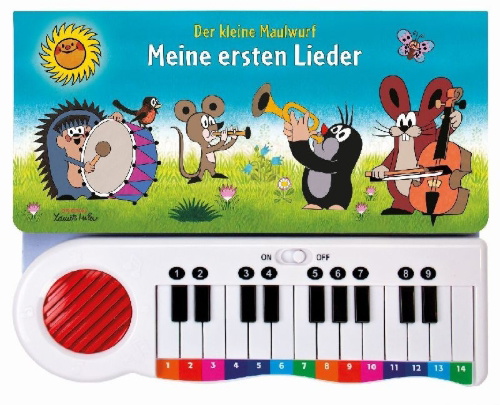 Buchcover und Innenansicht für das Buch: Trötsch Der kleine Maulwurf Klavierbuch Meine ersten Lieder