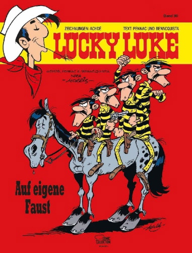 Buchcover und Innenansicht für das Buch: Les Aventures de Lucky Luke d'après Morris 5: Cavalier Seul